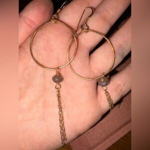 Hand made gold plated and labradorite earrings